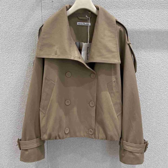 Meet the Posher Jackets & Blazers - Acne Studios Oversized Cropped Camel Trench Coat Jacket